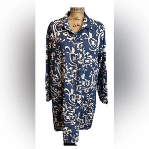 NICHE Nilgun Derman size M Blue White  Embroidery Vine Dress Tunic